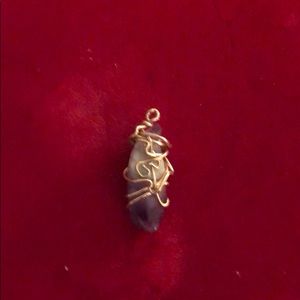 Amethyst wire wrapped pendant.
